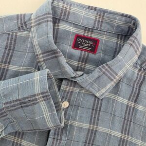 UNTUCKit Garzon Plaid Long Sleeve Button Shirt Men's XL Slim Fit Linen Cotton